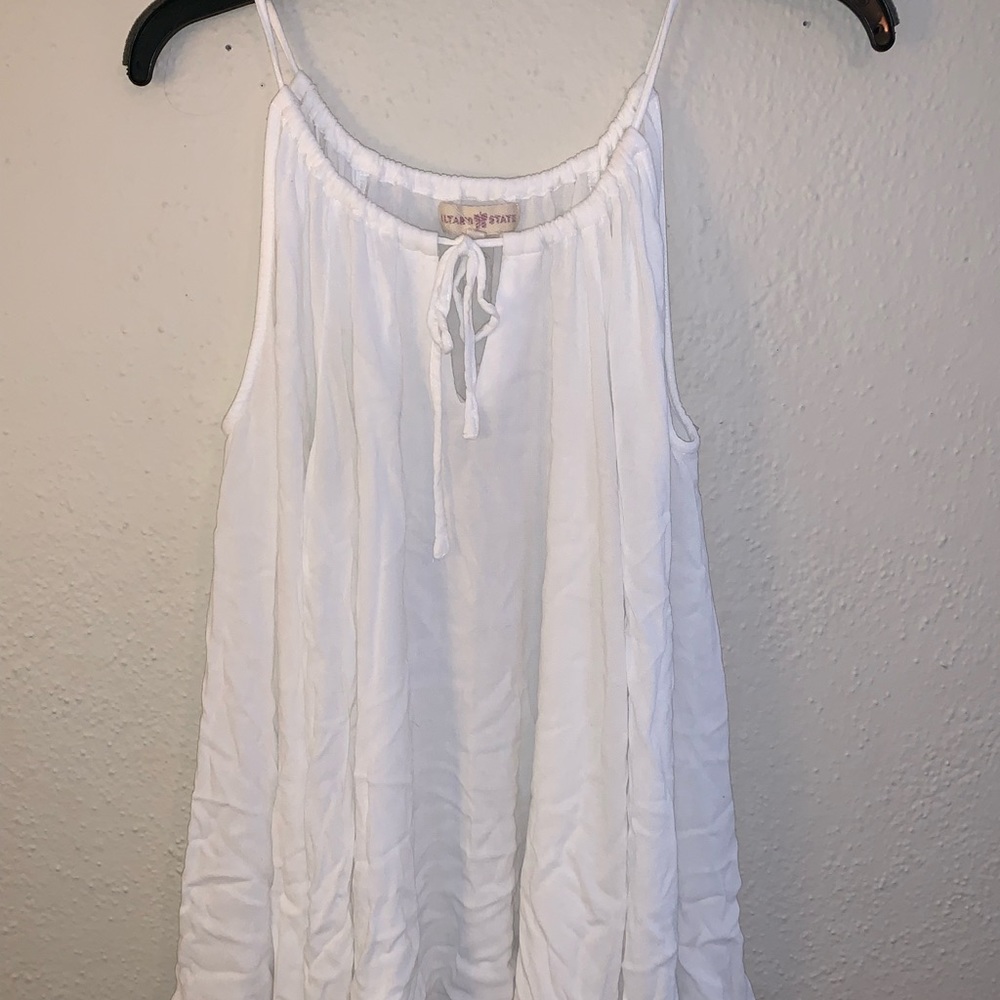 White off the shoulder flowy top